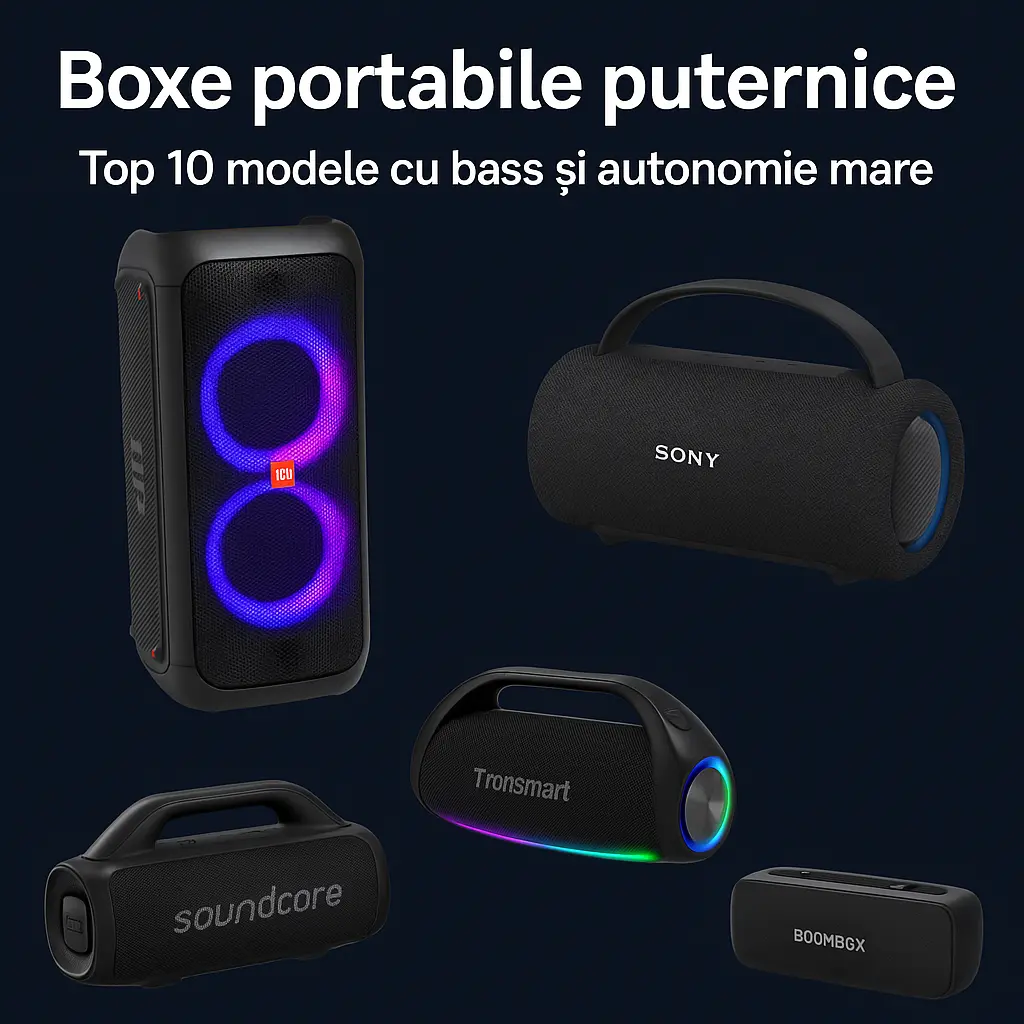 Boxe portabile puternice – Top 5 modele cu bass și autonomie mare (2025)